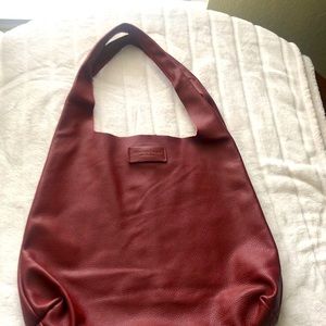 New Rust Raw Edged Italian Leather Hobo Bag